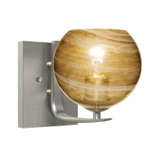 Besa Lighting 1WC-JILLYAM-EDIL-SN - Besa, Jilly Vanity, Vapor Amber, Satin Nickel Finish, 1x5W LED Filament