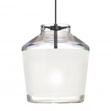 Besa Lighting 1XC-PIC6WH-BK - Besa Pendant Pica 6 Black Finish, White Sand 1x50W MAX GY6.35 Base