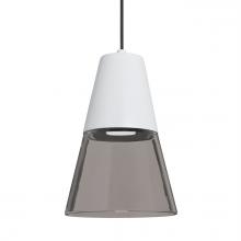 Besa Lighting 1XC-TIMO6WS-LED-BK - Besa Timo 6 Pendant, Smoke/White, Black Finish, 1x9W LED
