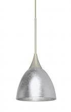 Besa Lighting 1XT-1758SF-SN - Besa Divi Pendant, Silver Foil, Satin Nickel, 1x50W MAX GY6.35 Base