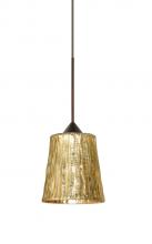 Besa Lighting 1XT-5125GF-BR - Besa Pendant Nico 4 Bronze Stone Gold Foil 1x35W MAX GY6.35 Base