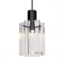 Besa Lighting 1XT-ICE4CL-BK - Besa Ice 4 Pendant, Clear Glass, Black Finish, 1x35W 35W MAX GY6.35 Base