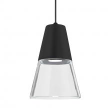 Besa Lighting 1XT-TIMO6BC-LED-BK - Besa Timo 6 Pendant, Clear/Black, Black Finish, 1x9W LED