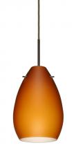Besa Lighting 1BT-171380-LED-BR - Besa Pendant Pera 6 Bronze Amber Matte 1x5W LED
