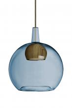 Besa Lighting 1JT-BENJIBLMD-LED-BR - Besa, Benji Cord Pendant, Blue/Medium, Bronze Finish, 1x9W LED
