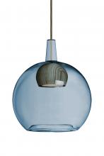 Besa Lighting 1JT-BENJIBLNA-LED-BR - Besa, Benji Cord Pendant, Blue/Natural, Bronze Finish, 1x9W LED