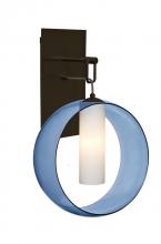 Besa Lighting 1WP-PLATOBL-LED-BR - Besa, Plato Wall Pendant, Blue/Opal, Bronze Finish, 1x5W LED