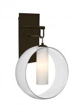 Besa Lighting 1WP-PLATOCL-LED-BR - Besa, Plato Wall Pendant, Clear/Opal, Bronze Finish, 1x5W LED