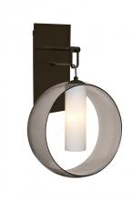 Besa Lighting 1WP-PLATOSM-LED-BR - Besa, Plato Wall Pendant, Smoke/Opal, Bronze Finish, 1x5W LED