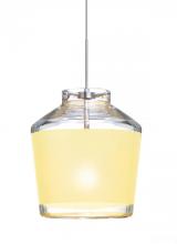 Besa Lighting 1XP-PIC6CR-SN - Besa Pendant Pica 6 Satin Nickel Creme Sand 1x50W Halogen
