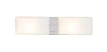 Besa Lighting 2WT-888607-LED-CR - Besa, Lido Vanity, Opal Matte, Chrome Finish, 2x9W LED