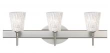 Besa Lighting 3SW-5125GL-LED-SN - Besa Wall Nico 4 Satin Nickel Glitter Stone 3x5W LED