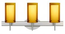Besa Lighting 3SW-G44007-LED-SN - Besa Pahu 4 Wall 3SW Transparent Armagnac/Opal Satin Nickel 3x5W LED