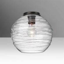 Besa Lighting 462761C-BK - Besa Wave 10 Ceiling, Clear, Black Finish, 1x60W MAX Medium base