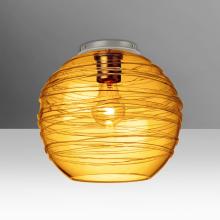 Besa Lighting 462782C-SN - Besa Wave 10 Ceiling, Amber, Satin Nickel Finish, 1x60W MAX Medium base