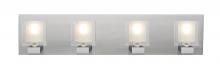 Besa Lighting 4WF-BOLOFR-LED-SN - Besa, Bolo Vanity, Clear/Frost, Satin Nickel Finish, 4x5W LED