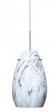 Besa Lighting J-4126MG-SN - Besa Pera 9 Pendant For Multiport Canopy Satin Nickel Marble Grigio 1x100W Medium Base