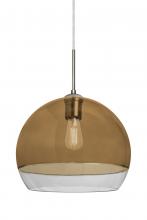 Besa Lighting J-ALLY12AM-EDIL-SN - Besa, Ally 12 Cord Pendant For Multiport Canopy, Amber/Clear, Satin Nickel Finish