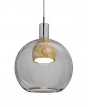 Besa Lighting J-BENJISMNA-LED-SN - Besa, Benji Cord Pendant For Multiport Canopy, Smoke/Natural, Satin Nickel Finish, 1x9W LED