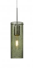 Besa Lighting J-JUNI10MS-SN - Besa, Juni 10 Pendant For Multiport Canopy, Moss Bubble, Satin Nickel, 1x60W Medium Base