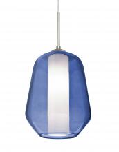 Besa Lighting J-LINKBL-LED-SN - Besa Link Pendant for Multiport Canopy, Blue/Opal, Satin Nickel Finish, 1x9W LED