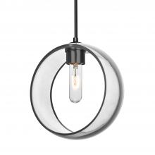 Besa Lighting J-MANACL-BK-NI - Besa Mana Pendant For Multiport Canopy, Clear, Black Finish, 1x60W Medium Base