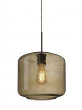Besa Lighting J-NILES10SM-EDIL-BR - Besa Niles 10 Pendant For Multiport Canopy, Smoke Bubble, Bronze Finish, 1x4W LED Filament