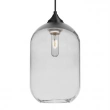 Besa Lighting J-OMEGA12CL-BK - Besa, Omega 12 Cord Pendant For Multiport Canopies, Clear, Black Finish, 1x60W Medium Base