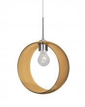 Besa Lighting J-PLATOAM-SN-NI - Besa, Plato Cord Pendant For Multiport Canopies, Amber, Satin Nickel Finish, 1x60W Medium Base