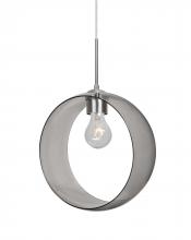 Besa Lighting J-PLATOSM-SN-NI - Besa, Plato Cord Pendant For Multiport Canopies, Smoke, Satin Nickel Finish, 1x60W Medium Base