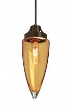 Besa Lighting J-SULUAM-BR - Besa, Sulu Cord Pendant For Multiport Canopy, Amber Bubble, Bronze Finish, 1x60W Medium Base