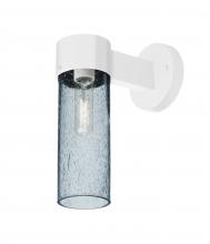 Besa Lighting JUNI10BL-WALL-WH - Besa, Juni 10 Outdoor Sconce, Blue Bubble, White Finish, 1x60W Medium Base