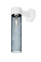 Besa Lighting JUNI16BL-WALL-EDIL-WH - Besa, Juni 16 Outdoor Sconce, Blue Bubble, White Finish, 1x4W LED Filament