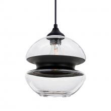 Besa Lighting OP-HULA8BK-BK - Besa, Hula 8 Outdoor Pendant, Clear/Black Finish, , Black Finish, 1xE26 Base