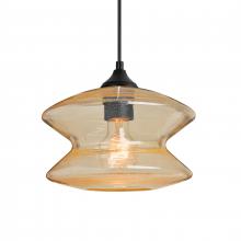 Besa Lighting OP-ZENGD-BK - Besa, Zen Outdoor Pendant, Gold Bubble, Black Finish, 1xE26 Base