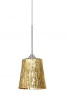 Besa Lighting RXP-5125GF-SN - Besa Pendant Nico 4 Satin Nickel Stone Gold Foil 1x35W MAX GY6.35 Base
