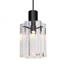 Besa Lighting RXP-ICE4CL-BK - Besa Ice 4 Pendant, Clear Glass, Black Finish, 1x35W 35W MAX GY6.35 Base