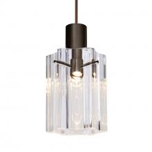 Besa Lighting RXP-ICE4CL-BR - Besa Ice 4 Pendant, Clear Glass, Bronze Finish, 1x35W 35W MAX GY6.35 Base