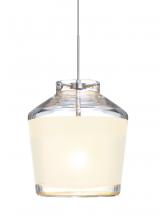 Besa Lighting RXP-PIC6WH-SN - Besa Pendant Pica 6 Satin Nickel White Sand 1x50W MAX GY6.35 Base