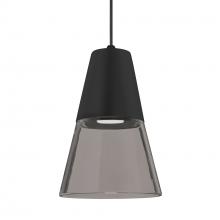 Besa Lighting RXP-TIMO6BS-LED-BK - Besa Timo 6 Pendant, Smoke/Black, Black Finish, 1x9W LED