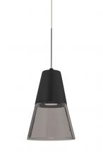 Besa Lighting RXP-TIMO6BS-LED-SN - Besa, Timo 6 Cord Pendant, Smoke/Black, Satin Nickel Finish, 1x9W LED