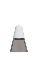 Besa Lighting RXP-TIMO6WS-LED-BR - Besa, Timo 6 Cord Pendant, Smoke/White, Bronze Finish, 1x9W LED