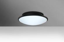 Besa Lighting SILK12BKC-LED - Besa, Silk 12 Ceiling, Opal/Black, 1x20W LED