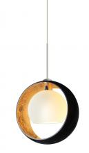 Besa Lighting X-4293GF-SN - Besa Pendant For Multiport Canopy Pogo Satin Nickel Black/Inner Gold 1x35W MAX GY6.35 Base