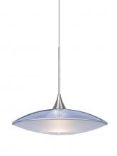 Besa Lighting X-6294BL-SN - Besa Pendant For Multiport Canopy Spazio Satin Nickel Blue/Frost 1x50W MAX GY6.35 Base