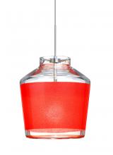 Besa Lighting X-PIC6RD-SN - Besa Pendant For Multiport Canopy Pica 6 Satin Nickel Red Sand 1x50W MAX GY6.35 Base