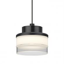 Besa Lighting X-PIVOTCL-LED-BK - Besa Pivot Pendant For Multiport Canopy, Opal Glossy/Clear, Black Finish, 1x3W LED