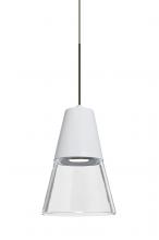 Besa Lighting X-TIMO6WC-LED-BR - Besa, Timo 6 Cord Pendant For Multiport Canopies, Clear/White, Bronze Finish, 1x9W LED