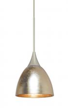 Besa Lighting XP-1758GF-SN - Besa Divi Pendant, Gold Foil, Satin Nickel, 1x50W MAX GY6.35 Base