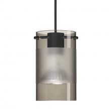 Besa Lighting XP-6524ES-BK - Besa Pendant Scope 4, Black Finish, Smoke/Frost 1x50W MAX GY6.35 Base MR16